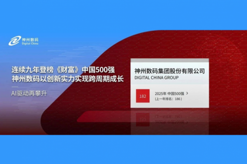 AI驱动再攀升，米兰·(milan)中国数码连续9年登榜《财富》中国500强